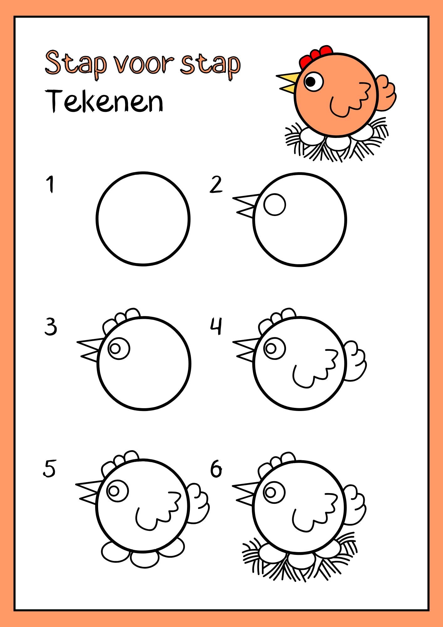 Stap voor stap dieren leren tekenen