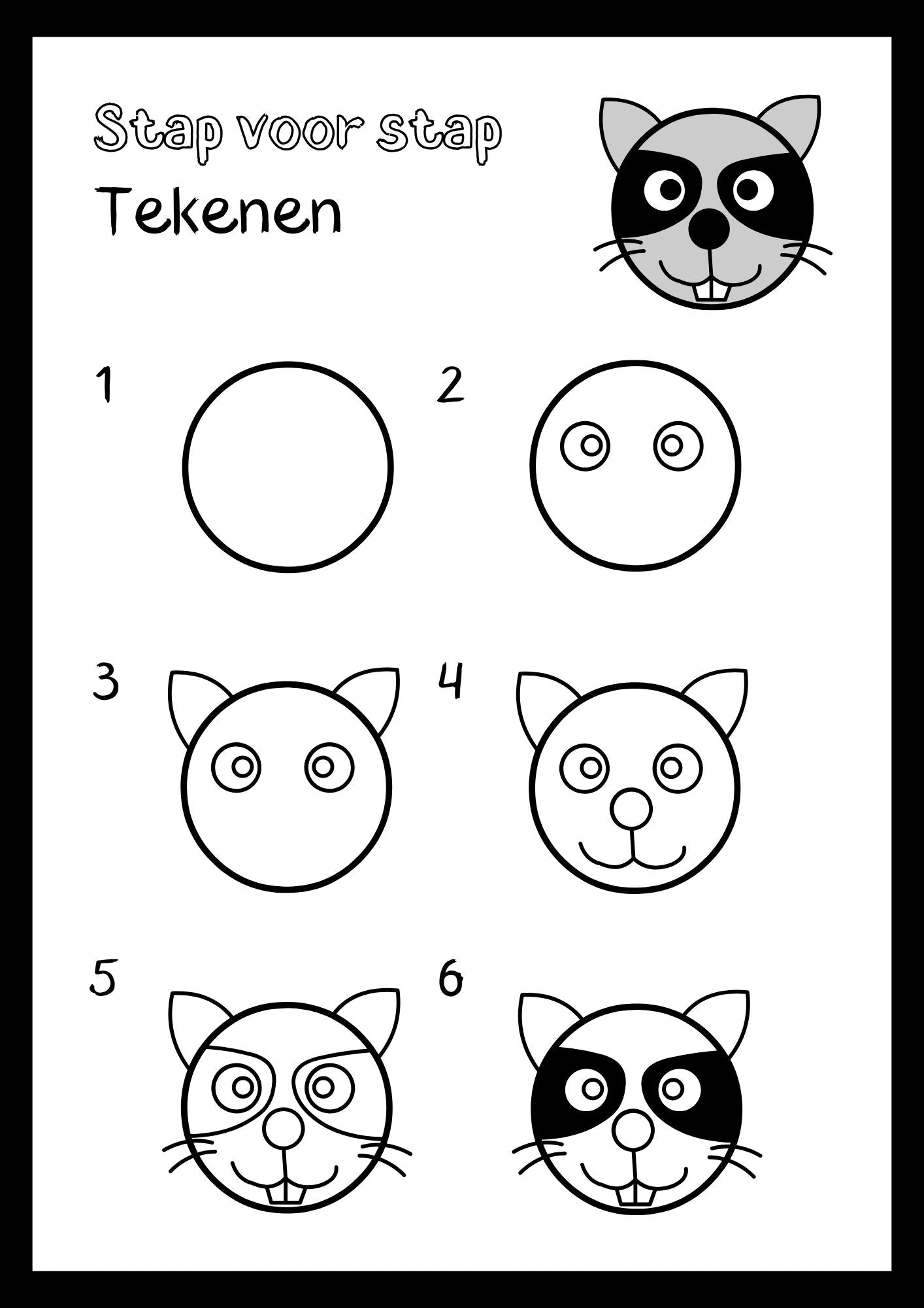 Stap voor stap dieren leren tekenen