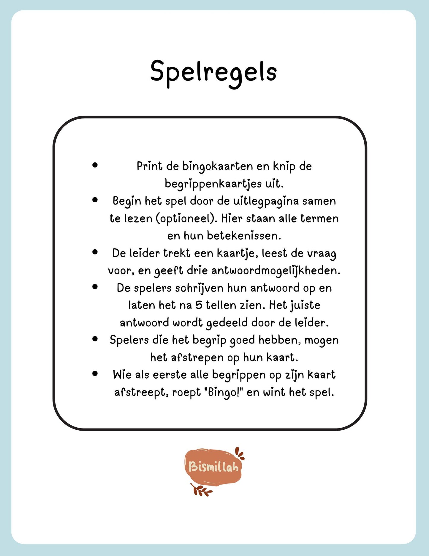 Islamitisch Bingo Spel
